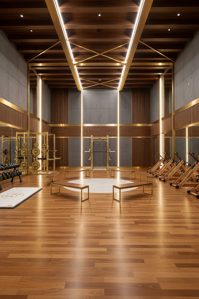 Sala diáfana de un gimnasio preparada para entrenamiento personal